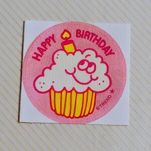 10/$25 Whipped Cream "Happy Birthday" Scratch & Sniff Retro Reward Sticker